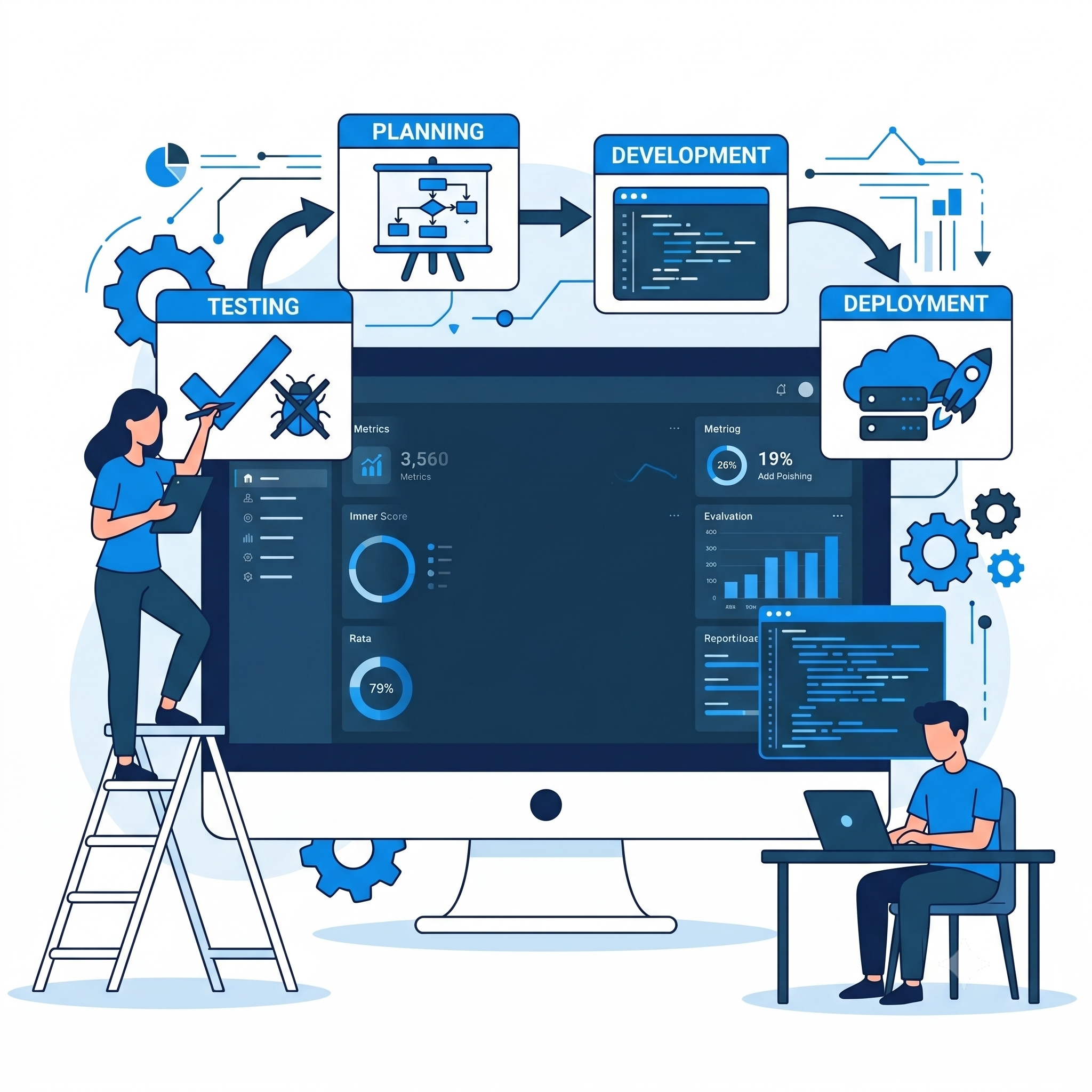 Ilustrasi digitalisasi bisnis bersama Revo Creative