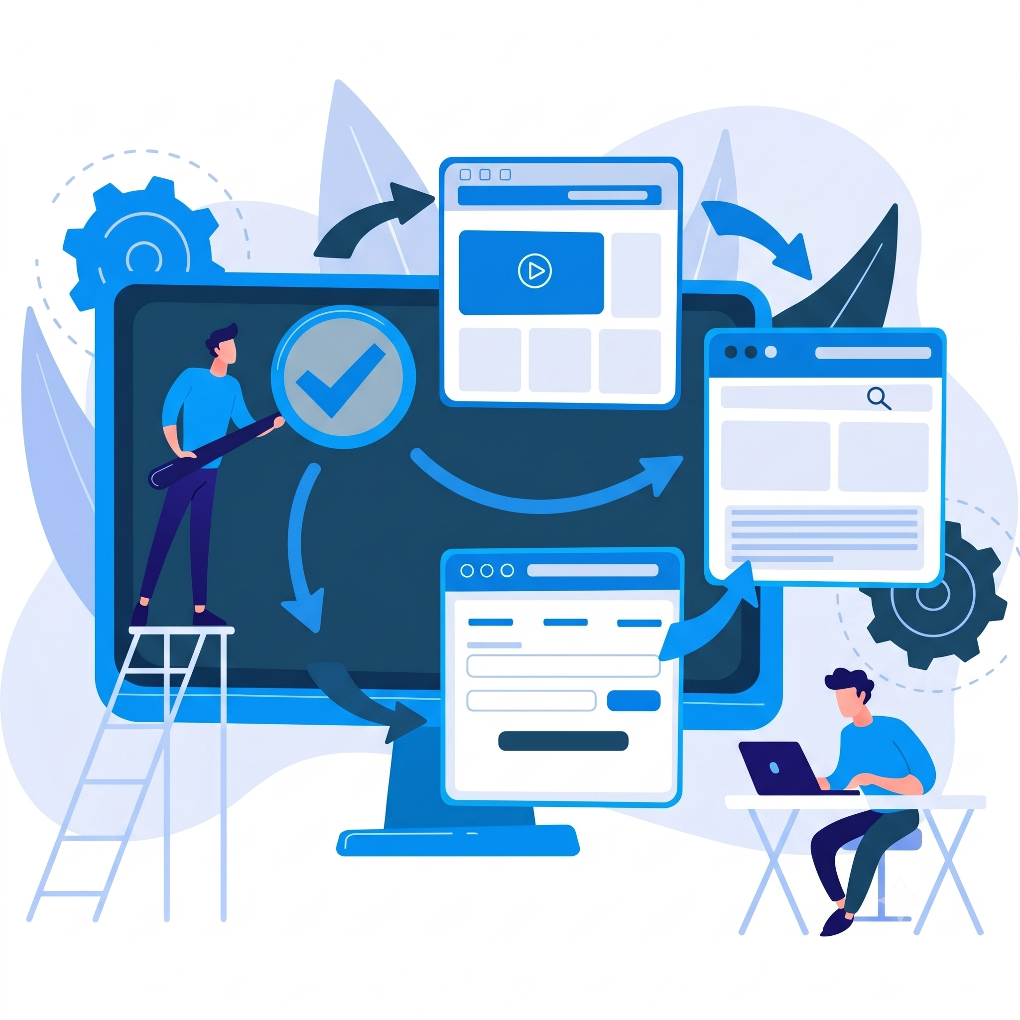 Ilustrasi proses pengembangan software Revo Creative